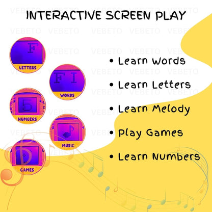 Kids Educational Learning Laptop Toy – Pink, with Music, Alphabet & Quiz Features (26 Activities) (Batteries not included)