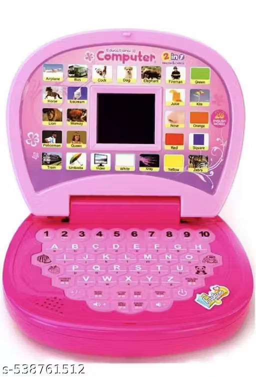 Kids Educational Learning Laptop Toy – Pink, with Music, Alphabet & Quiz Features (26 Activities) (Batteries not included)